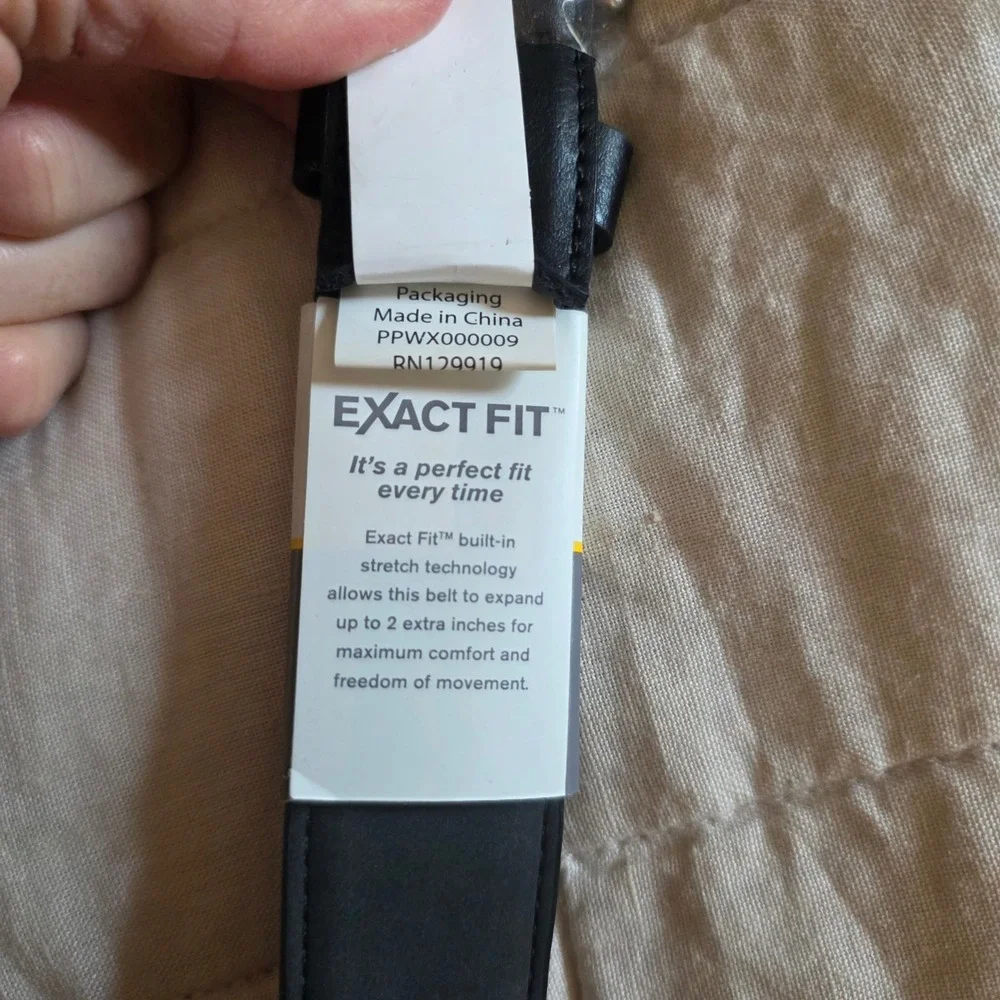 Exact Fit Stretch Belt Womens XL Black New Synthetic Leather 13EF180004 Comfort
